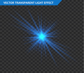 Transparent glow light effect. Star burst with sparkles. Gold glitter