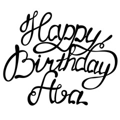 Obraz premium Happy birthday Ava name lettering