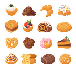 Cookie cakes isolated vector.