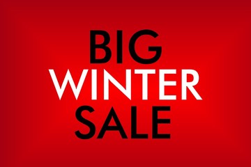 BIG WINTER SALE text on red background