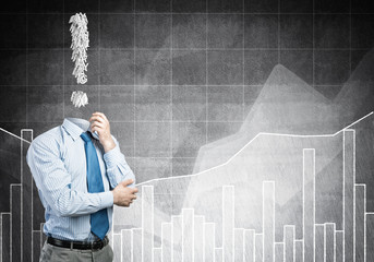 Pensive headless businessman