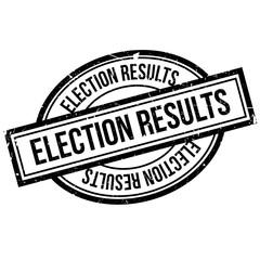 Election Results rubber stamp. Grunge design with dust scratches. Effects can be easily removed for a clean, crisp look. Color is easily changed.