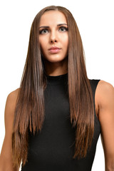 femme sportive isolé sur fond blanc