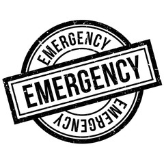 Emergency rubber stamp. Grunge design with dust scratches. Effects can be easily removed for a clean, crisp look. Color is easily changed.
