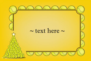 Frame with tennis ball