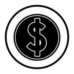 Coin icon. Money financial item commerce market and buy theme. Isolated design. Vector illustration