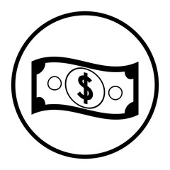 Bill icon. Money financial item commerce market and buy theme. Isolated design. Vector illustration