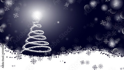 &quot;Fröhliche Weihnachten! Weihnachtsbaum auf dunklem Hintergrund.&quot; Stock