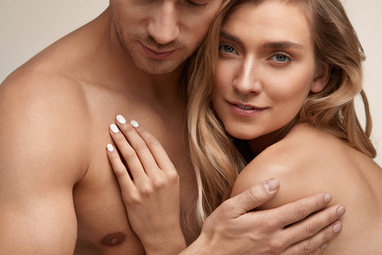 Body Care. Closeup Of Couple In Love With Soft Smooth Skin