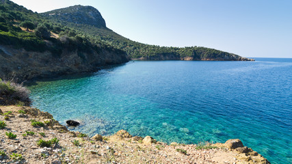Beautiful greek island coast perfect for diving, Macedonia, Greece