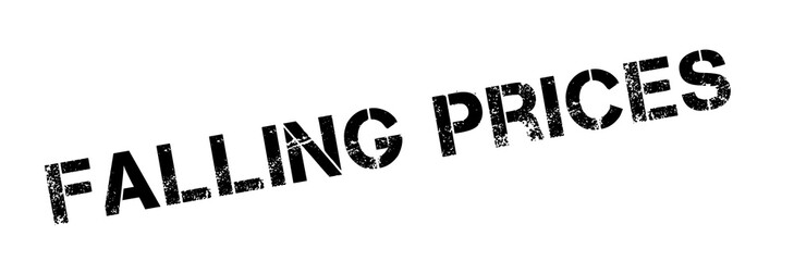 Falling Prices rubber stamp. Grunge design with dust scratches. Effects can be easily removed for a clean, crisp look. Color is easily changed.