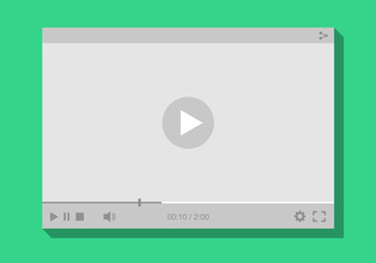 video player interface, mock-up for web and mobile apps. Flat style. Vector illustration, EPS10.