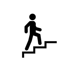 Upstairs icon sign. Career Symbol. flat design. Vector illustration.