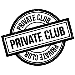 Private Club rubber stamp. Grunge design with dust scratches. Effects can be easily removed for a clean, crisp look. Color is easily changed.