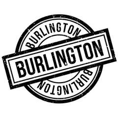 Burlington rubber stamp. Grunge design with dust scratches. Effects can be easily removed for a clean, crisp look. Color is easily changed.