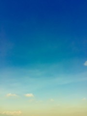 Blue sky background vintage color stye
