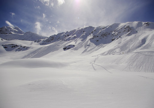 Snowy peaks in the European Alps