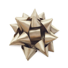 Beautiful silver bow on white background