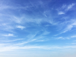 Fantastic soft white cloud against blue sky background, soft foc