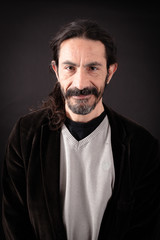 Handsome man doing different expressions in different sets of clothes: love