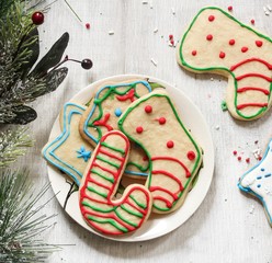 Xmas cut out sugar cookies decorated by kids
