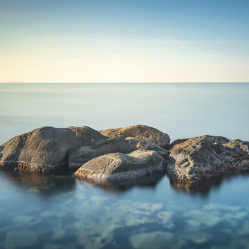 Fototapeta Rocks and sea in zen style.