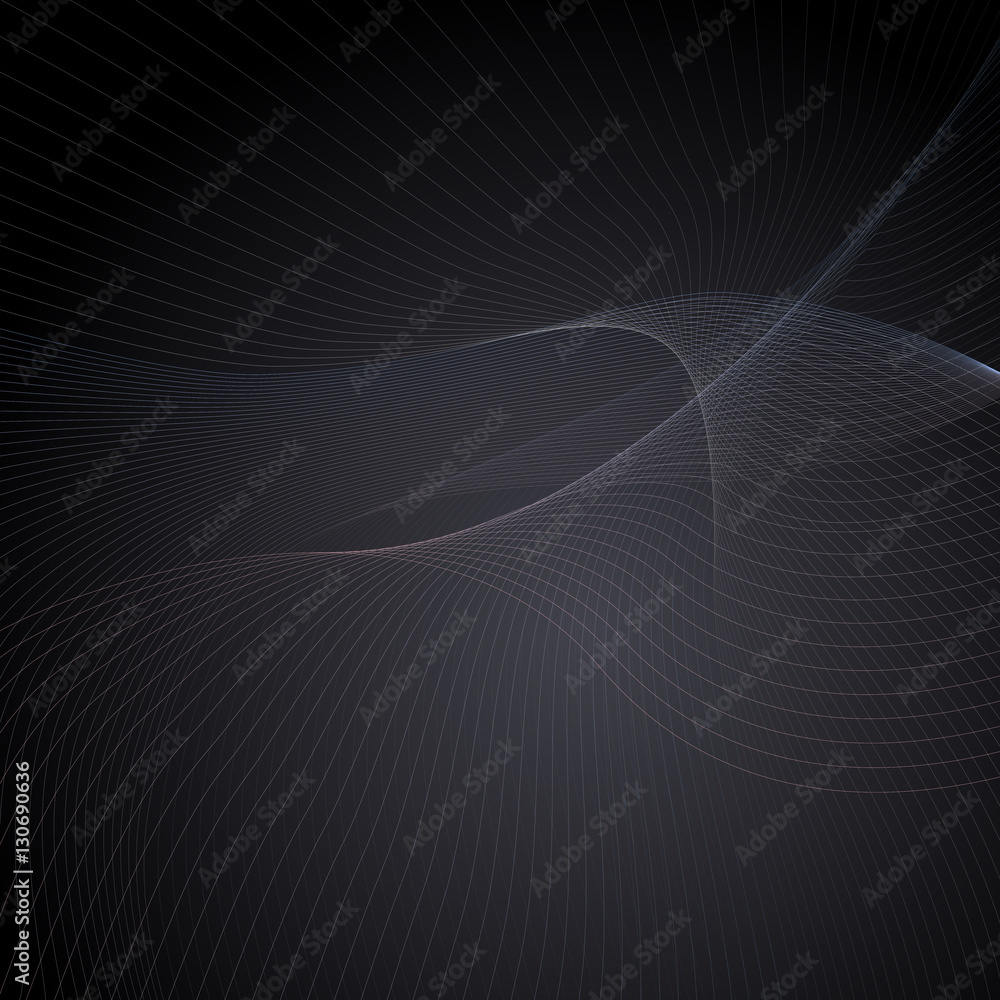 Poster dark color abstract background in minimalist style made from colorful lines, waves. business concept