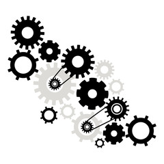 Gears icon. Cog wheel machine part and technology theme. Isolated design. Vector illustration