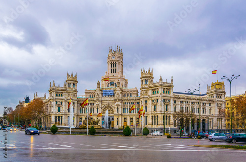 View Of Palacio De Cibeles Madrid Spain Stock Photo And