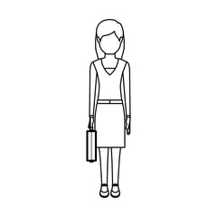 Woman and suitcase icon. Girl female avatar person people and human theme. Isolated design. Vector illustration