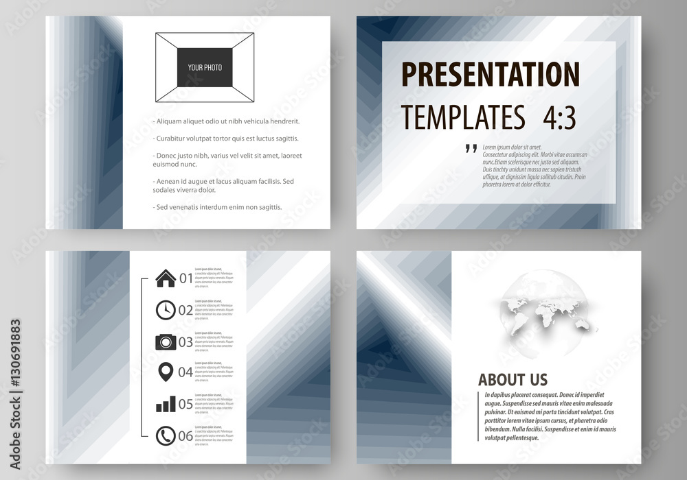 Poster set of business templates for presentation slides. easy editable vector layouts in flat design. simp