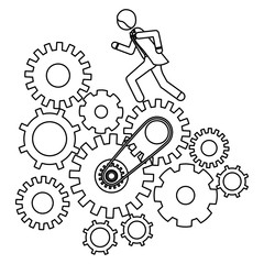 Gear and businessperson icon. Teamwork people corporate and workforce theme. Isolated design. Vector illustration