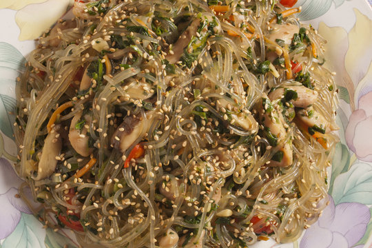 Jap Chae, the Korean noodle dish