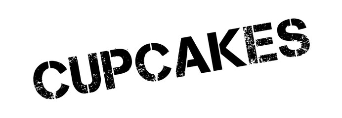 Cupcakes rubber stamp. Grunge design with dust scratches. Effects can be easily removed for a clean, crisp look. Color is easily changed.