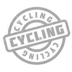 Cycling rubber stamp. Grunge design with dust scratches. Effects can be easily removed for a clean, crisp look. Color is easily changed.