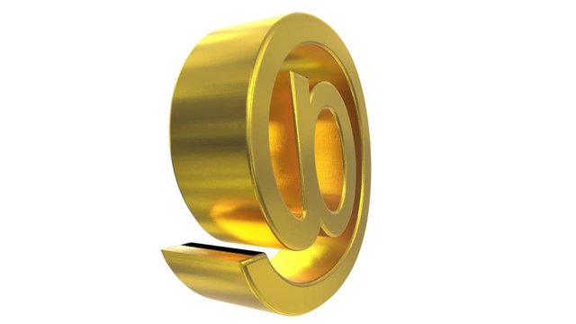 At sign symbol rotate email internet web social network e-mail digital loop 4k