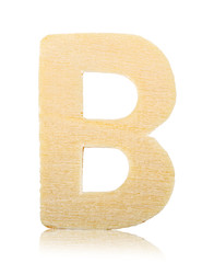 Wooden carved alphabet letter, B.