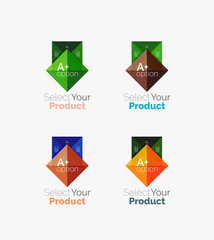 Set of square abstract background templates or infographics