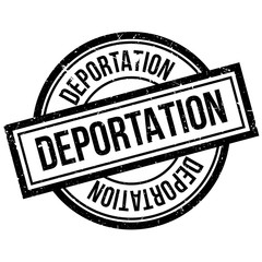 Deportation rubber stamp. Grunge design with dust scratches. Effects can be easily removed for a clean, crisp look. Color is easily changed.