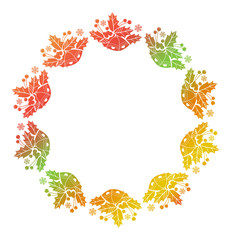 Christmas round frame with holly berry and jingle bells. Copy space. 