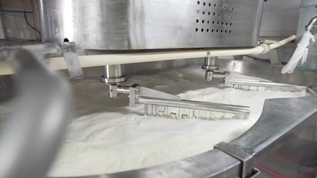 Stirring device with ready contents at dairy plant