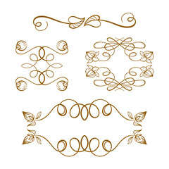 Vector calligraphy elements set.