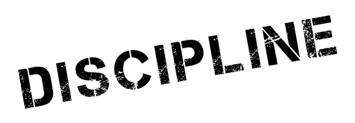 Discipline rubber stamp. Grunge design with dust scratches. Effects can be easily removed for a clean, crisp look. Color is easily changed.