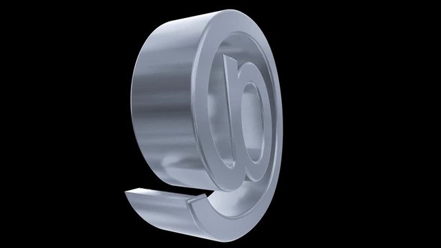 At sign symbol rotate email internet web social network e-mail digital loop 4k
