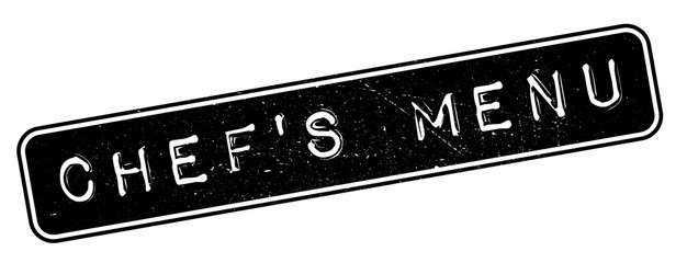 Chef'S Menu rubber stamp. Grunge design with dust scratches. Effects can be easily removed for a clean, crisp look. Color is easily changed.