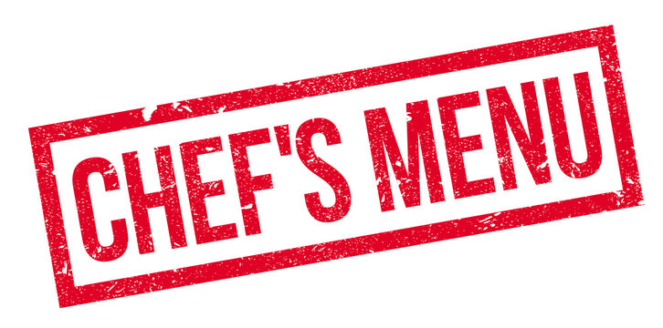 Chef'S Menu rubber stamp. Grunge design with dust scratches. Effects can be easily removed for a clean, crisp look. Color is easily changed.