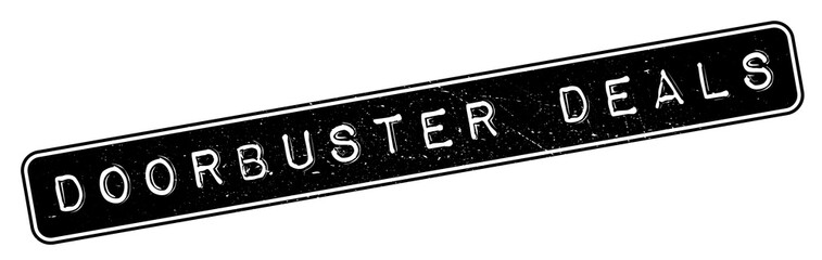 Doorbuster Deals rubber stamp. Grunge design with dust scratches. Effects can be easily removed for a clean, crisp look. Color is easily changed.