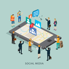 Business in internet social media mobile