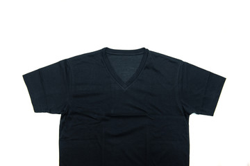 black T-shirt on white background