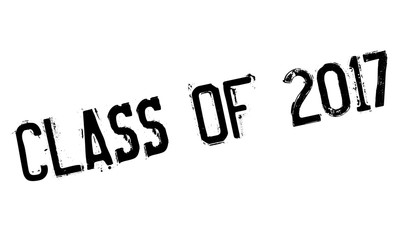 Class of 2017 stamp. Grunge design with dust scratches. Effects can be easily removed for a clean, crisp look. Color is easily changed.